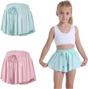 3 Pack Butterfly Flowy Shorts Skirts for Girls Tennis Cheer Stuff Athletic Preppy Running Sports Skirt for Teen Girls