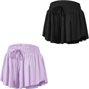3 Pack Butterfly Flowy Shorts Skirts for Girls Tennis Cheer Stuff Athletic Preppy Running Sports Skirt for Teen Girls
