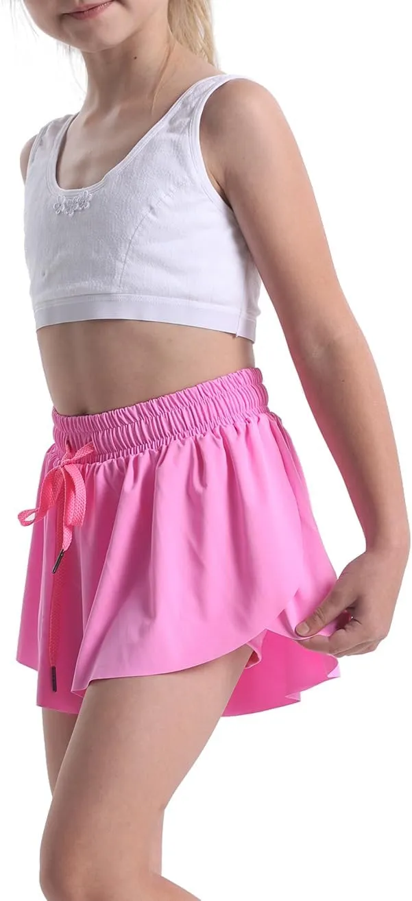 3 Pack Butterfly Flowy Shorts Skirts for Girls Tennis Cheer Stuff Athletic Preppy Running Sports Skirt for Teen Girls