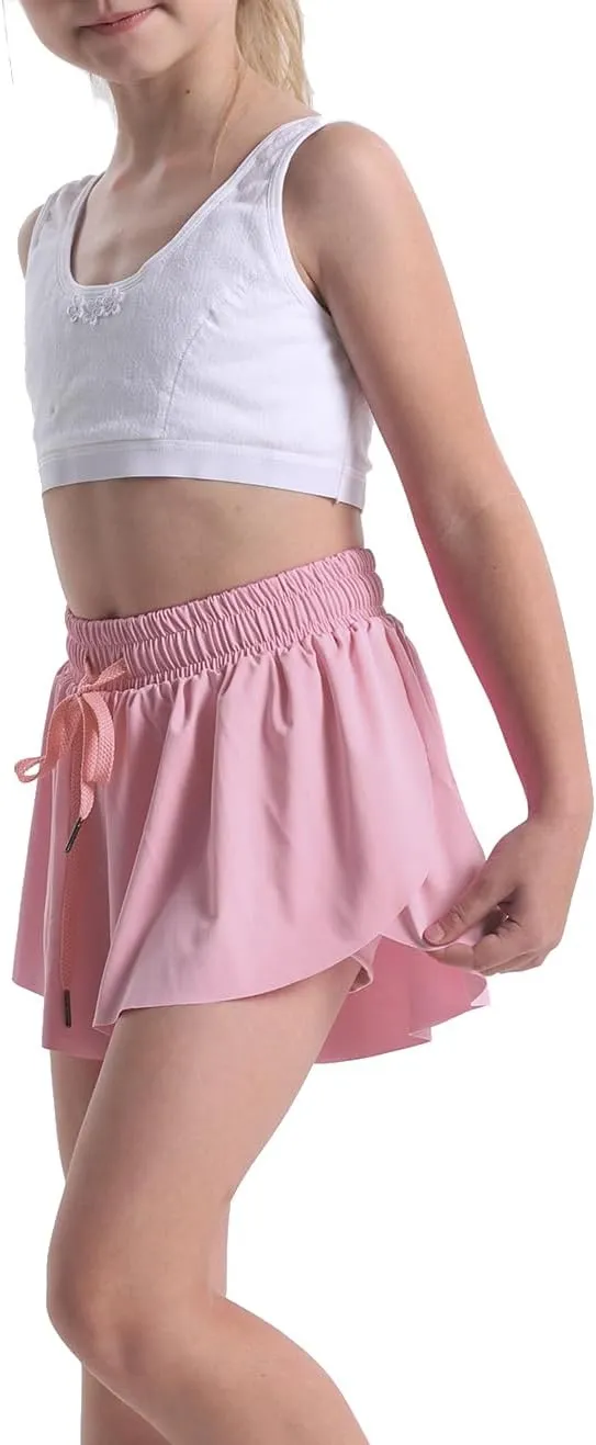 3 Pack Butterfly Flowy Shorts Skirts for Girls Tennis Cheer Stuff Athletic Preppy Running Sports Skirt for Teen Girls