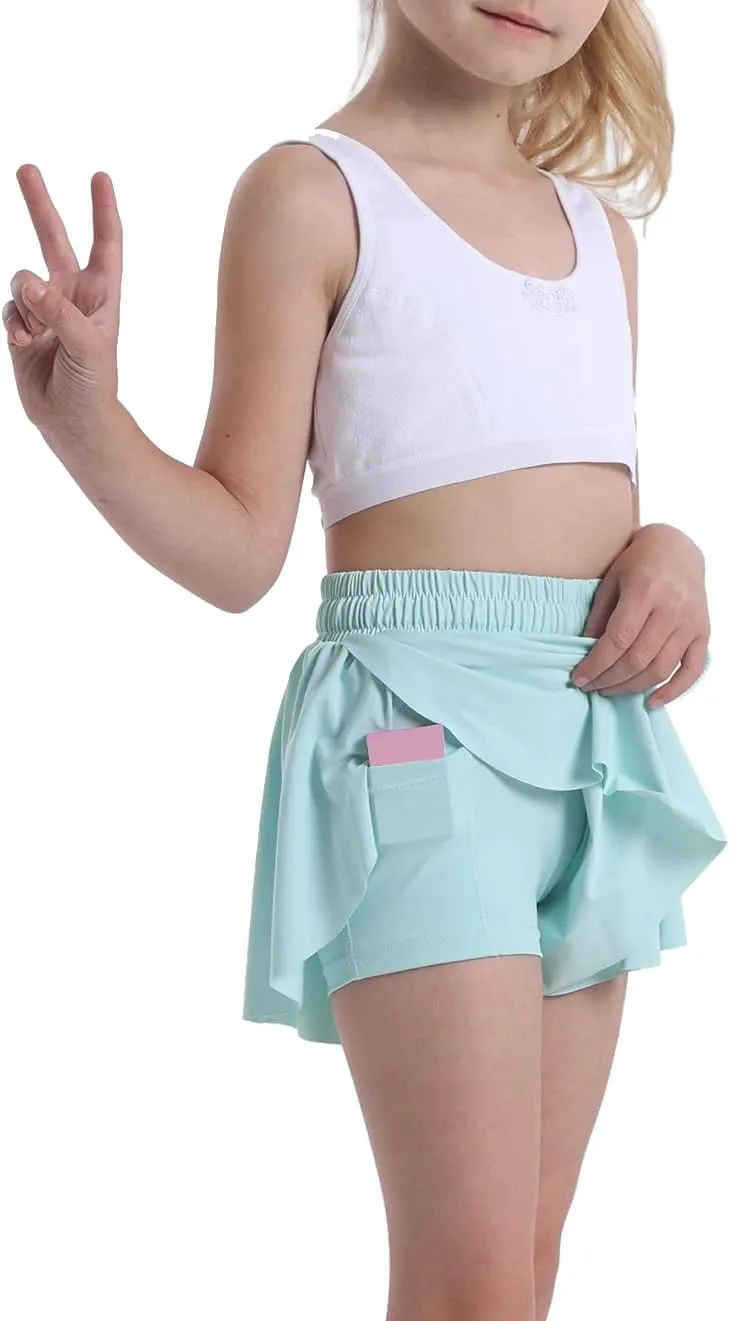 3 Pack Butterfly Flowy Shorts Skirts for Girls Tennis Cheer Stuff Athletic Preppy Running Sports Skirt for Teen Girls