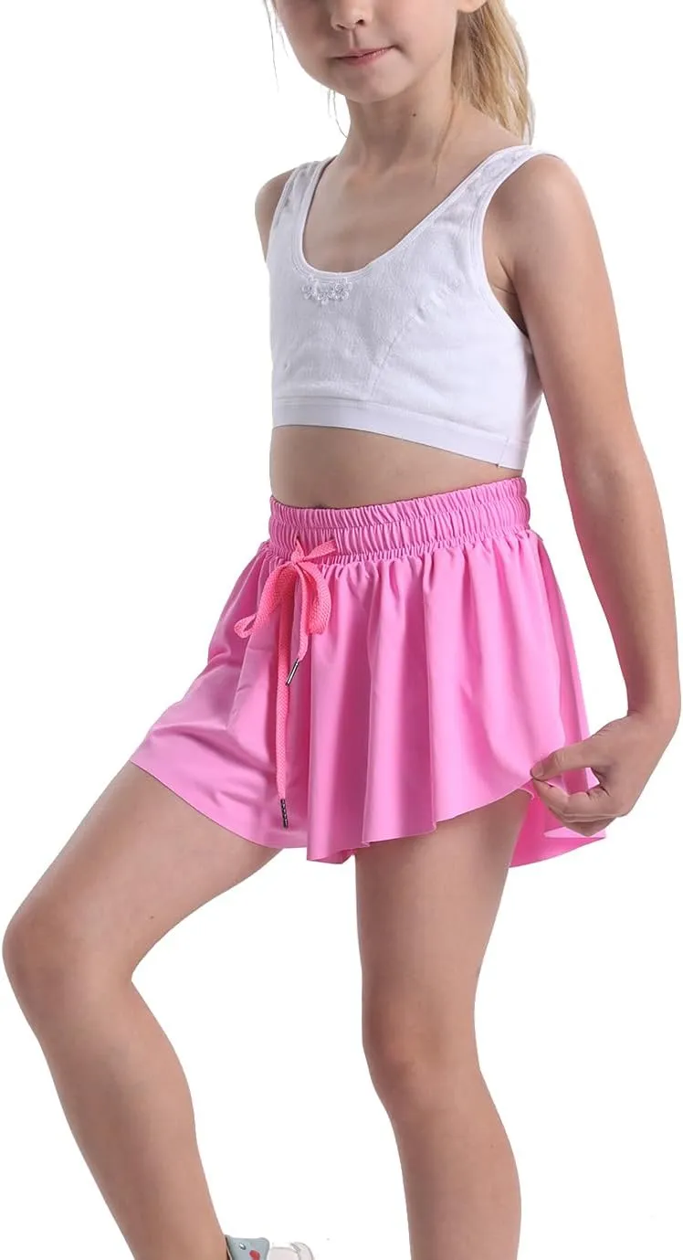 3 Pack Butterfly Flowy Shorts Skirts for Girls Tennis Cheer Stuff Athletic Preppy Running Sports Skirt for Teen Girls