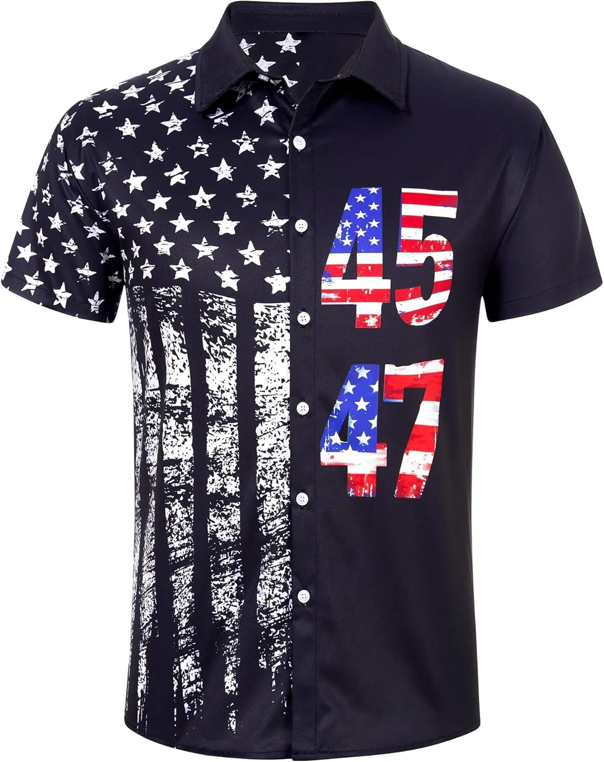 ALISISTER Men's Hawaiian Shirt Button Down Short Sleeve Shirts Funny Novelty Holiday Tops