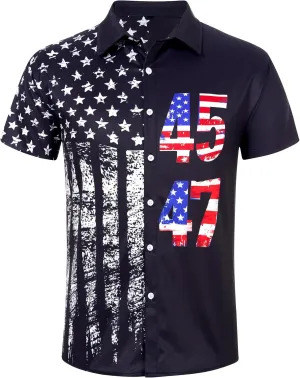 ALISISTER Men's Hawaiian Shirt Button Down Short Sleeve Shirts Funny Novelty Holiday Tops