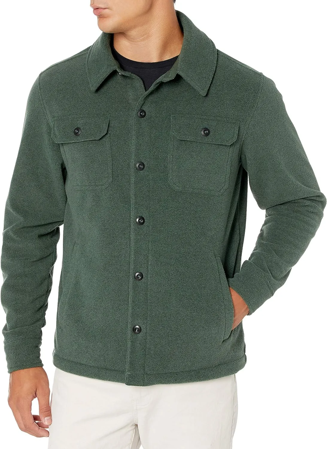 Amazon Essentials Men's Long-Sleeve Polar Fleece Shirt Jacket
