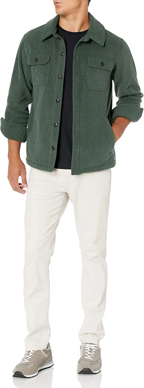 Amazon Essentials Men's Long-Sleeve Polar Fleece Shirt Jacket