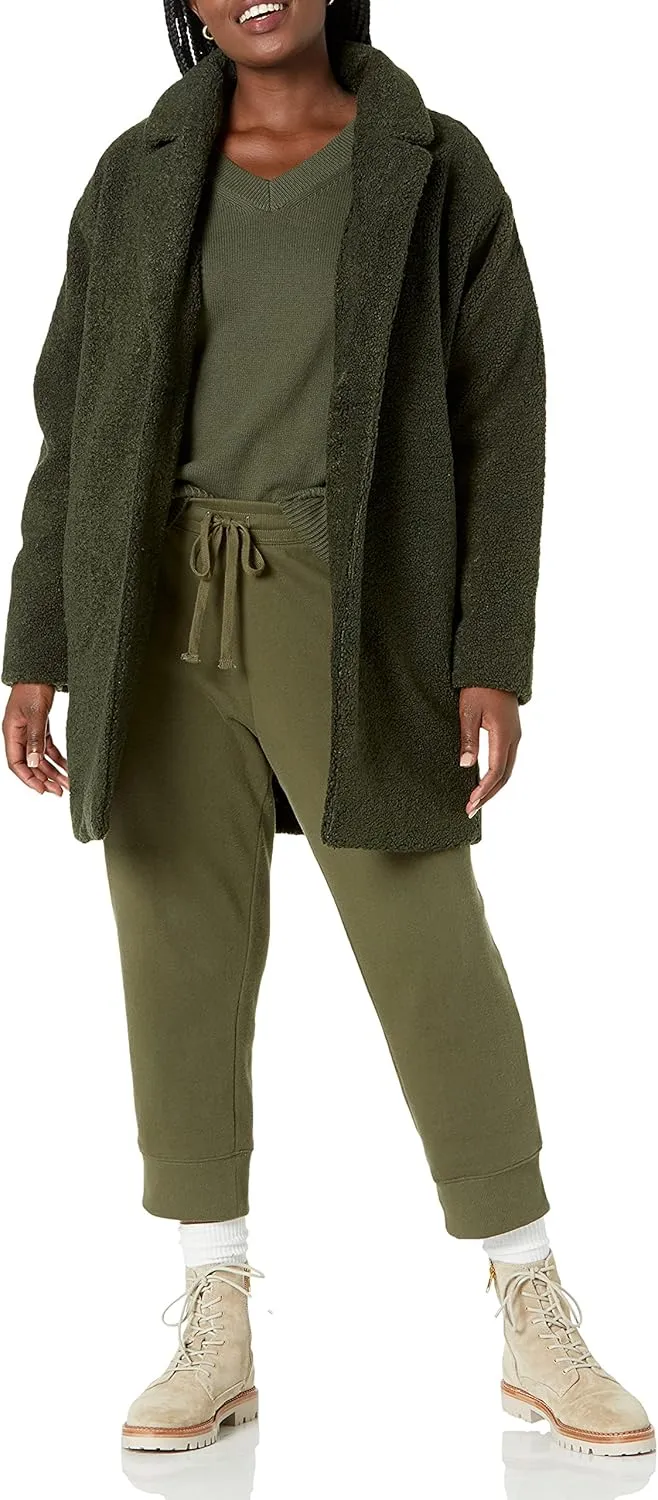 Amazon Essentials Women's Teddy Bear Fleece Oversized-Fit Lapel Jacket (Previously Daily Ritual)