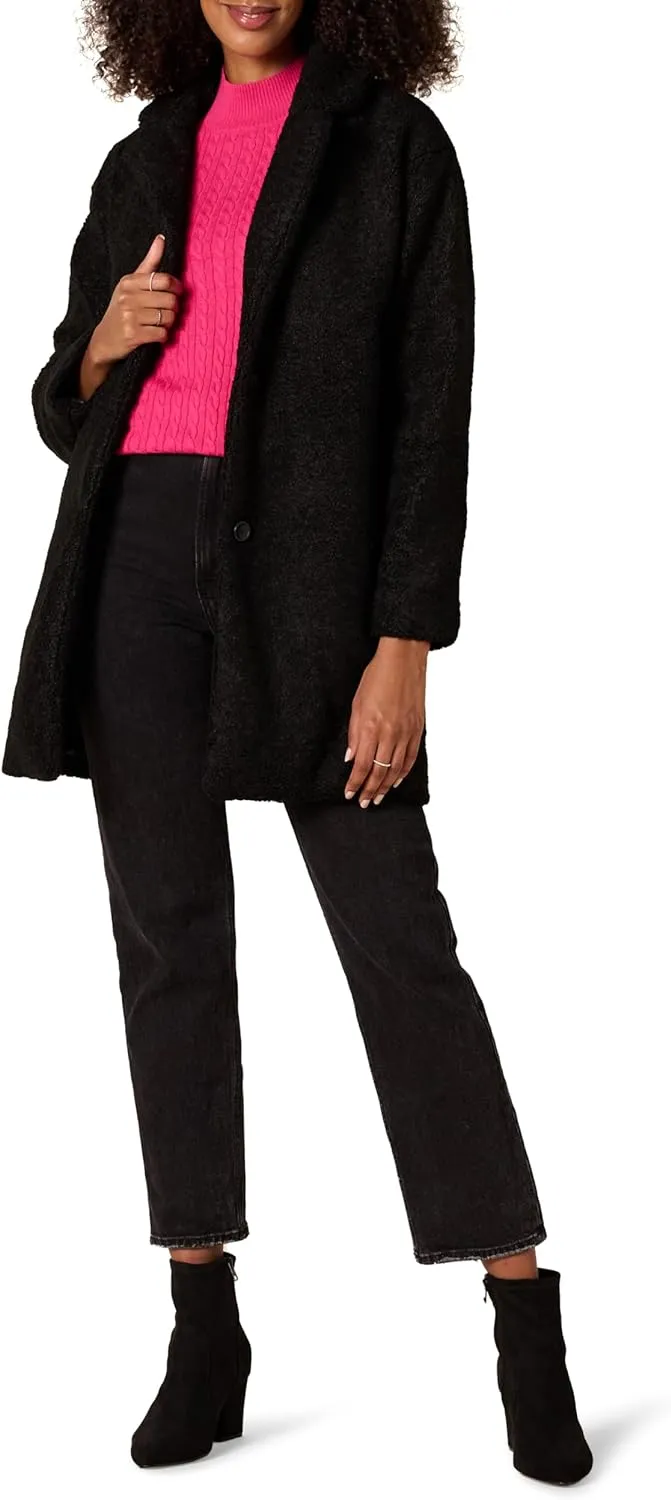 Amazon Essentials Women's Teddy Bear Fleece Oversized-Fit Lapel Jacket (Previously Daily Ritual)