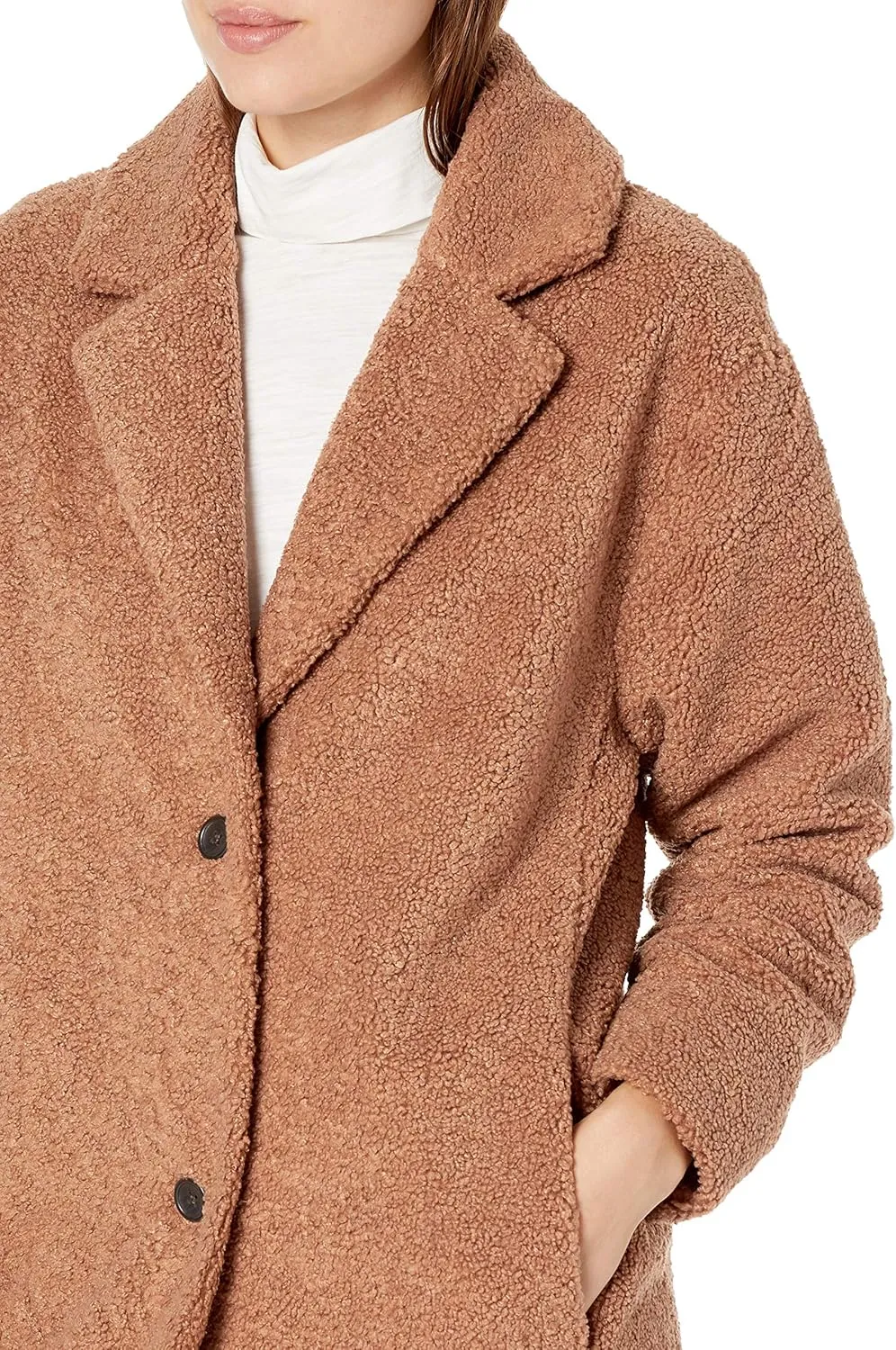 Amazon Essentials Women's Teddy Bear Fleece Oversized-Fit Lapel Jacket (Previously Daily Ritual)