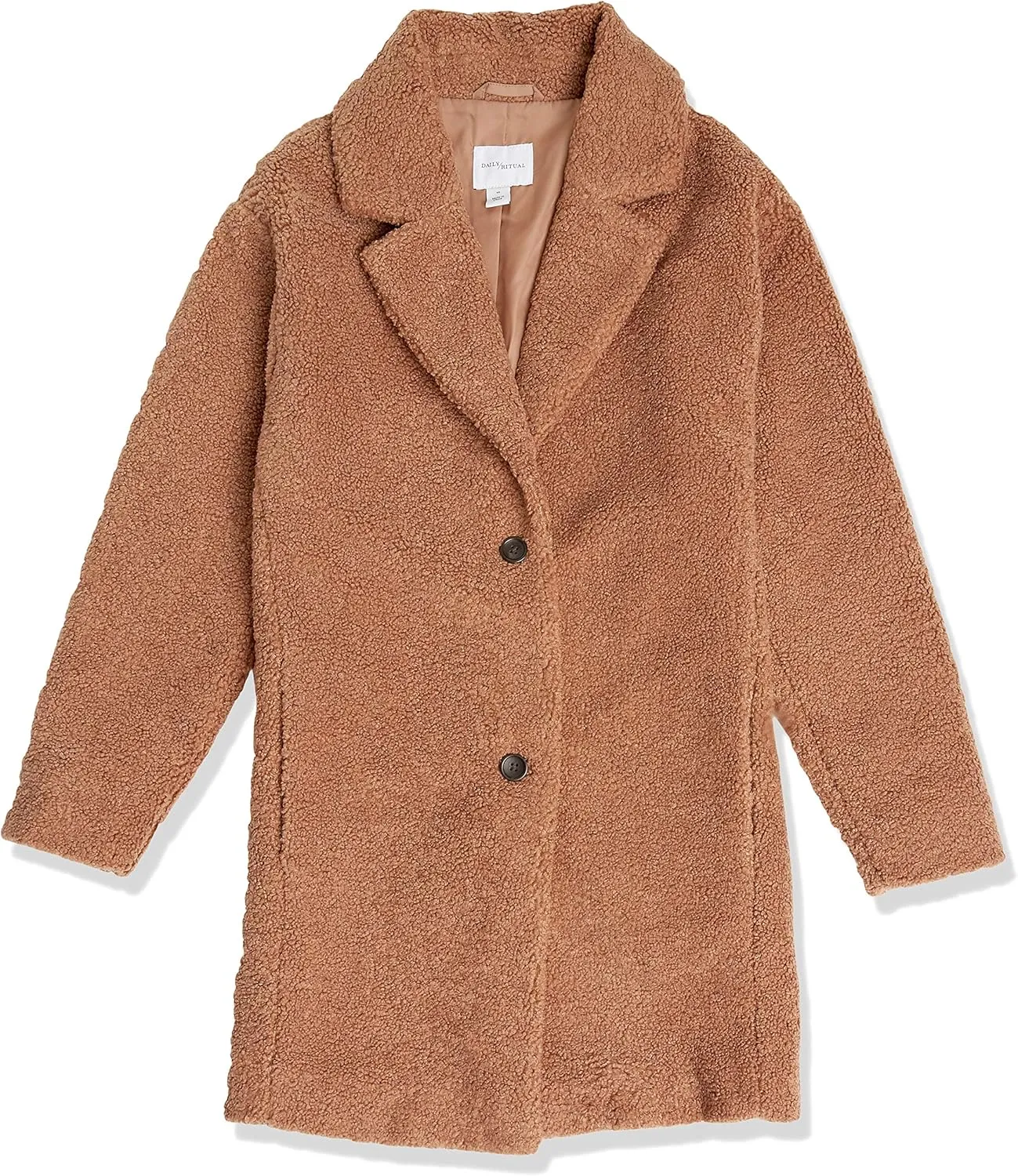 Amazon Essentials Women's Teddy Bear Fleece Oversized-Fit Lapel Jacket (Previously Daily Ritual)