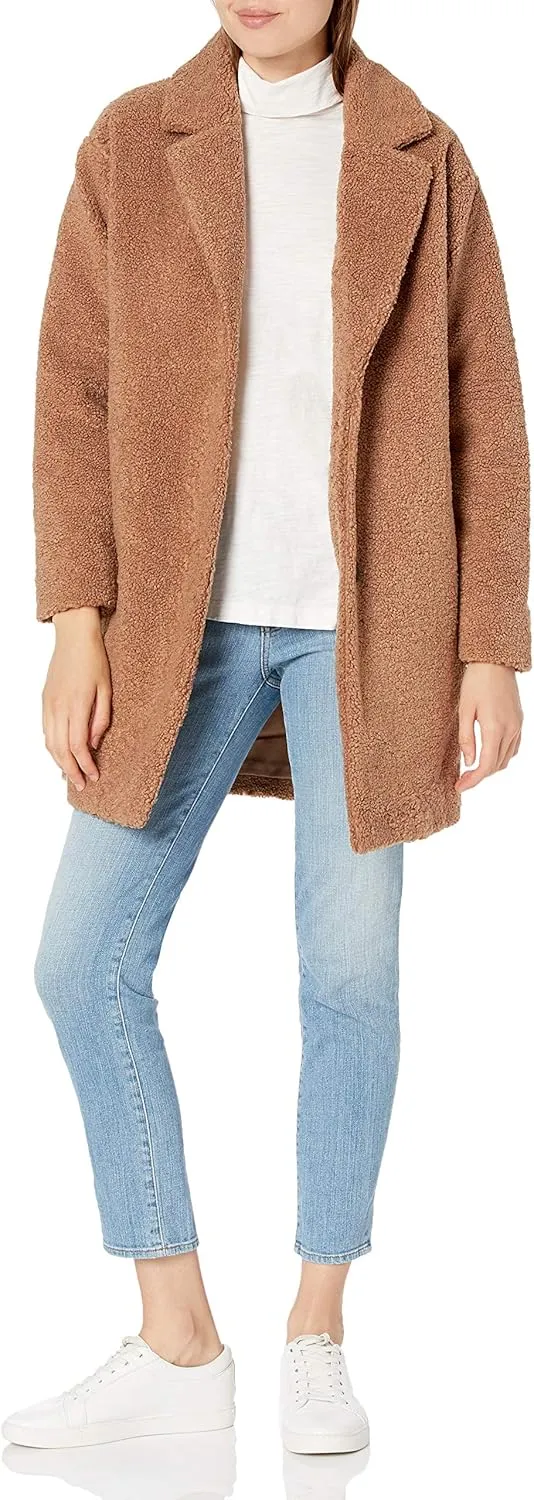 Amazon Essentials Women's Teddy Bear Fleece Oversized-Fit Lapel Jacket (Previously Daily Ritual)