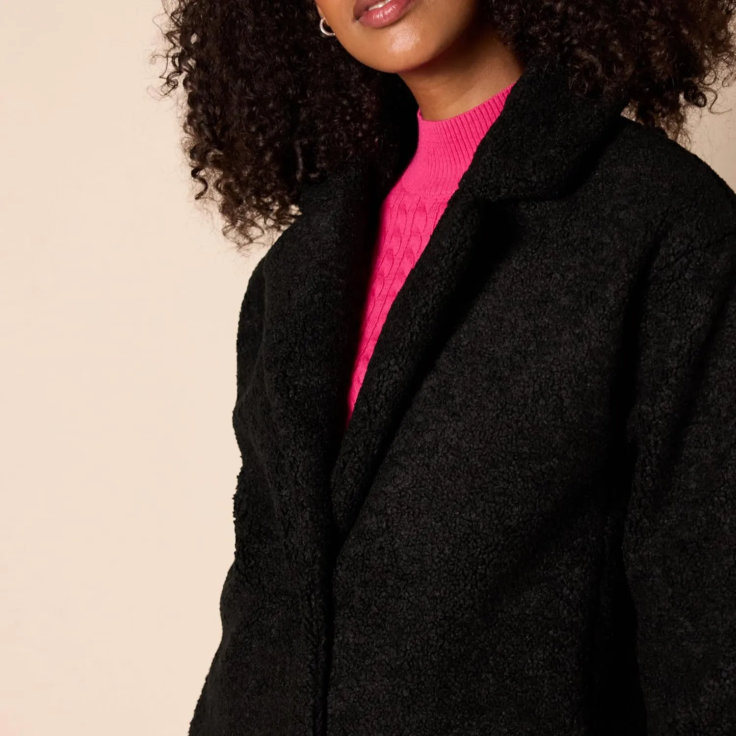 Amazon Essentials Women's Teddy Bear Fleece Oversized-Fit Lapel Jacket (Previously Daily Ritual)