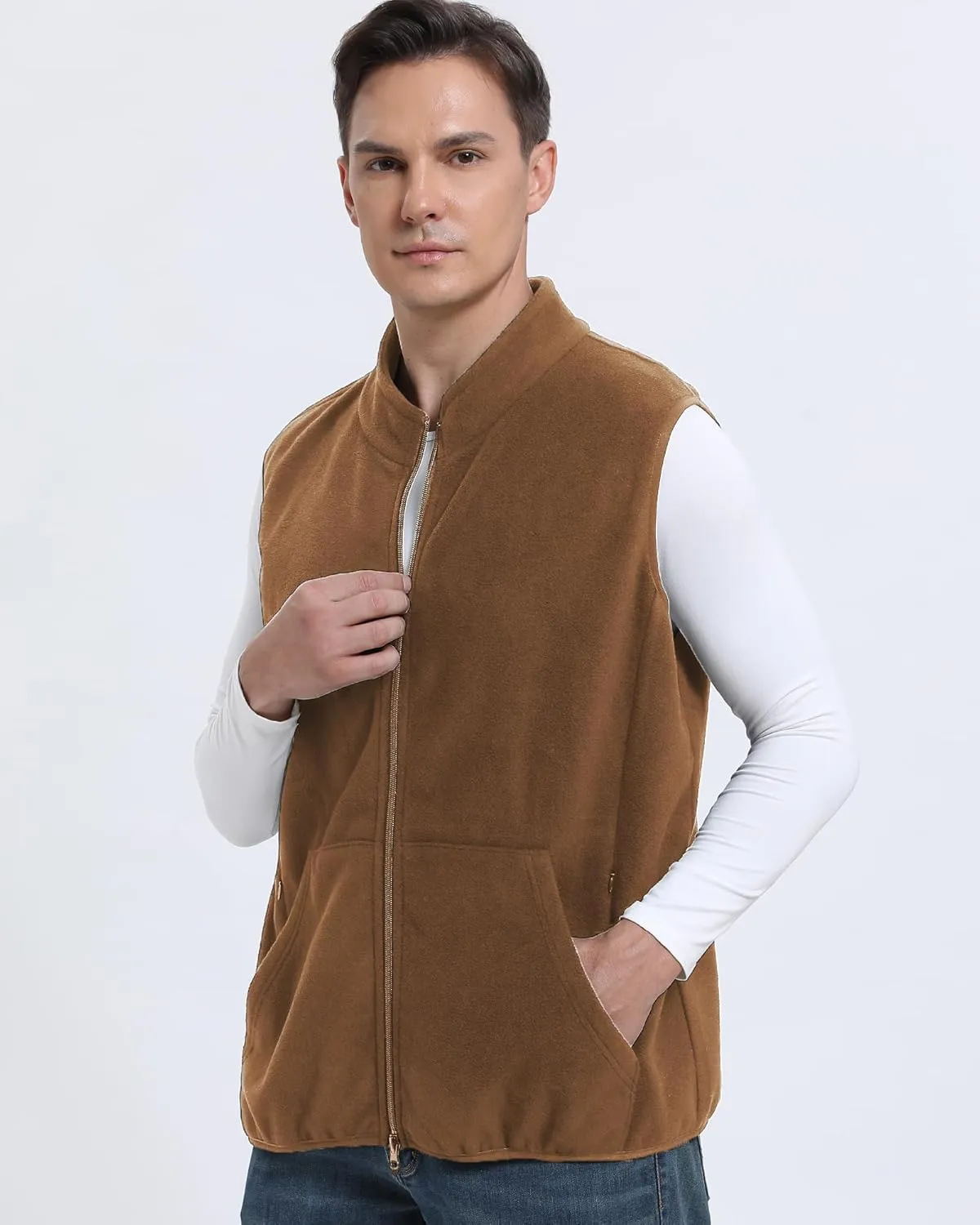 Argstar Men's Fleece Vest with 6 Pockets (S - 2XL, Available in Inner Pockets)
