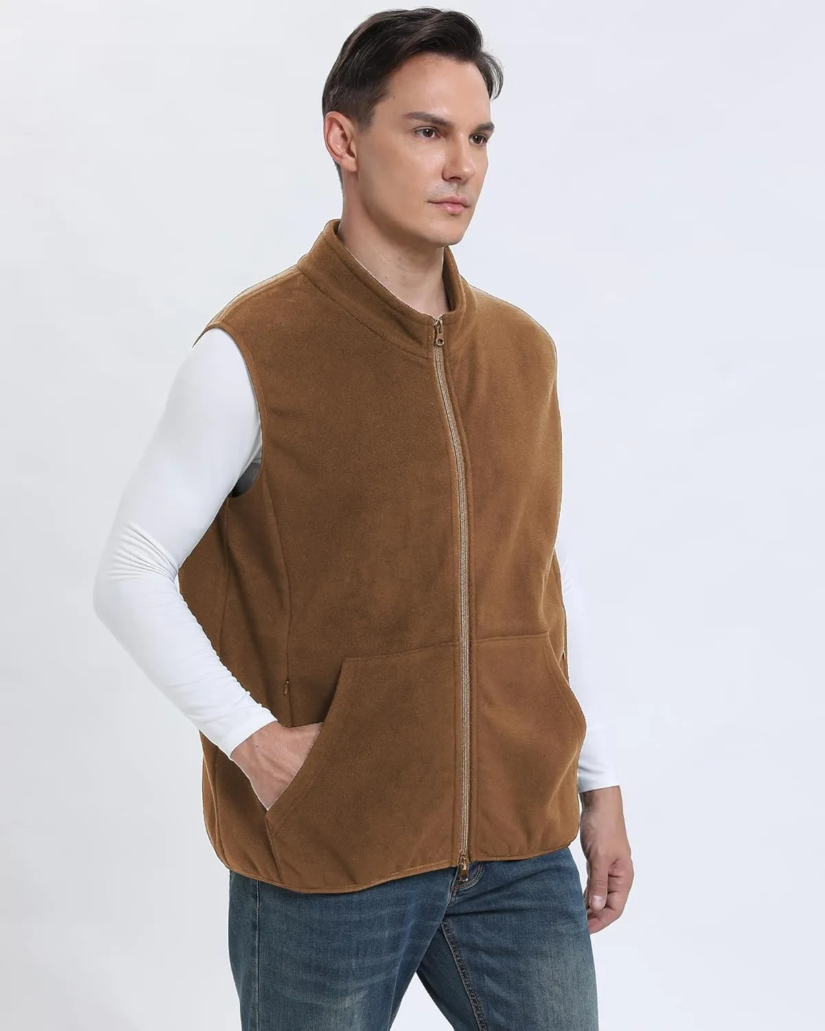 Argstar Men's Fleece Vest with 6 Pockets (S - 2XL, Available in Inner Pockets)