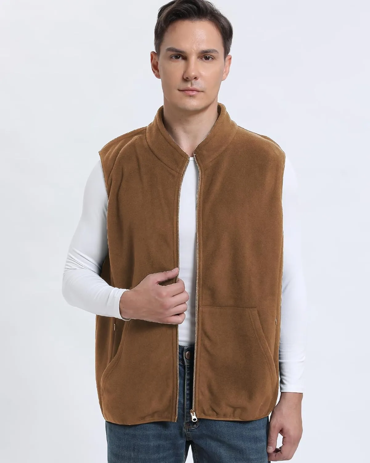 Argstar Men's Fleece Vest with 6 Pockets (S - 2XL, Available in Inner Pockets)