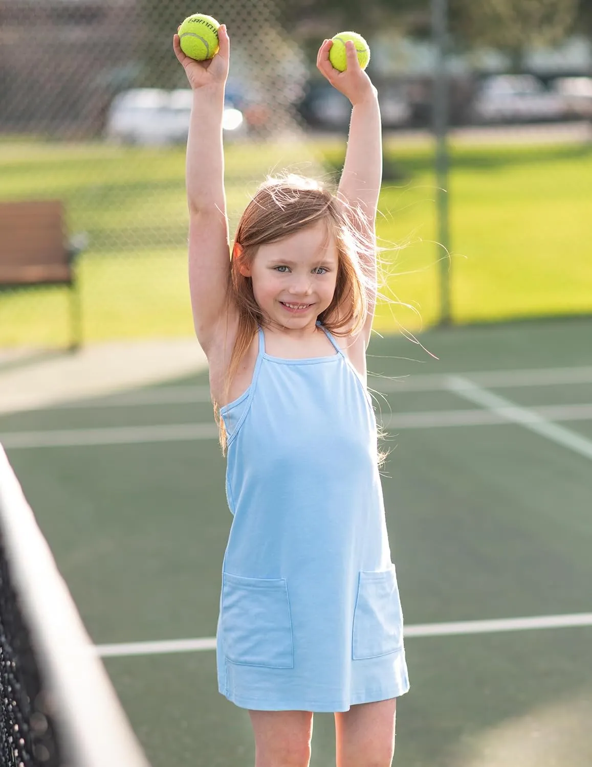 Arshiner Girls Dress with Shorts Casual Summer Spaghetti Straps One Piece Romper Dresses with Pockets for Kid 5-15 Y