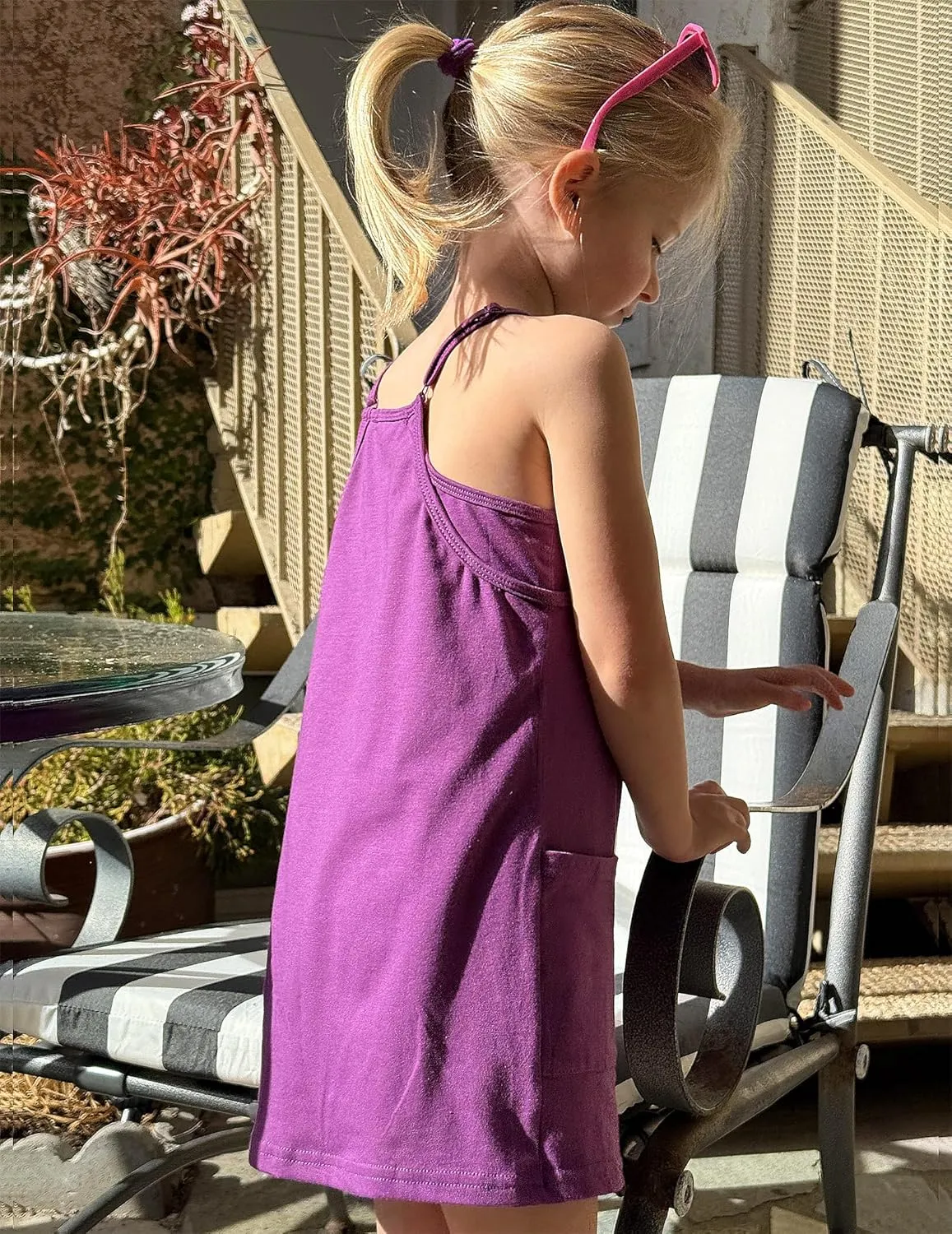 Arshiner Girls Dress with Shorts Casual Summer Spaghetti Straps One Piece Romper Dresses with Pockets for Kid 5-15 Y