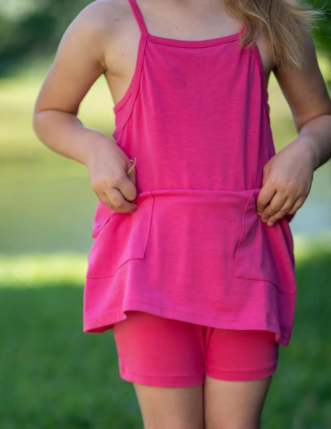 Arshiner Girls Dress with Shorts Casual Summer Spaghetti Straps One Piece Romper Dresses with Pockets for Kid 5-15 Y