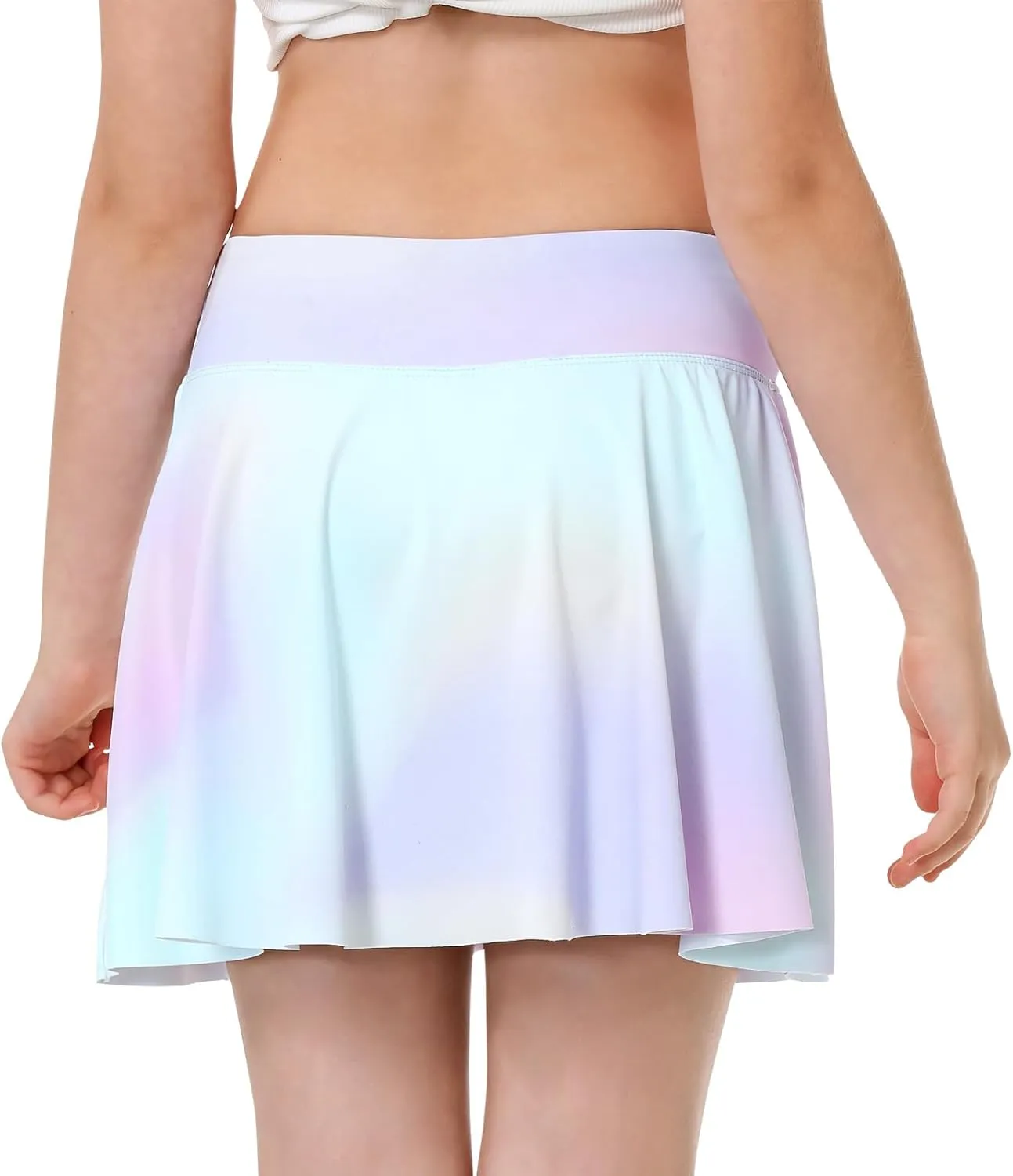 Athletic Skorts for Girls Tennis Golf Skirts with Shorts and Pockets Flowy Workout Golf Running Skirts Tie-Dye
