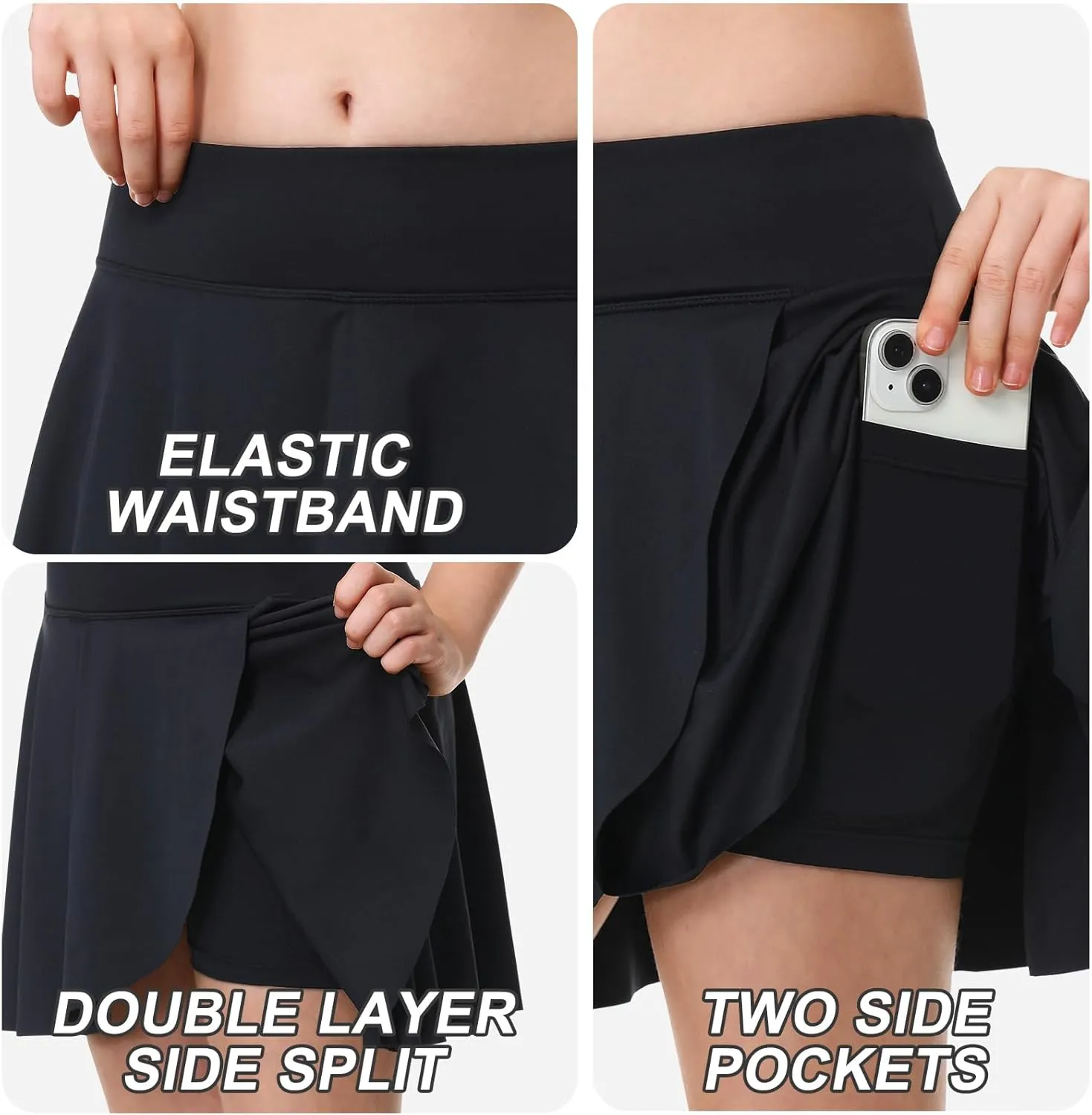 Athletic Skorts for Girls Tennis Golf Skirts with Shorts and Pockets Flowy Workout Golf Running Skirts Tie-Dye