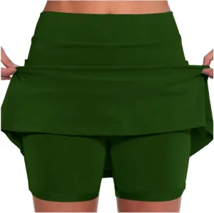 Athletic Skorts for Women Running Tennis Skirt with Shorts High Waist Tummy Control Skirts with Pocket Workout Skorts