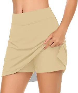 Athletic Tennis Skorts for Womens Elastic High Waisted Workout Running Sports Golf Skirts 2025 Trendy Shorts