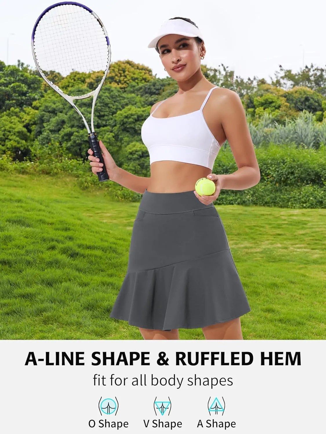 ATTRACO Golf Skorts Skirts for Women with Shorts Pockets Tennis Skirt High Waisted Athletic Skorts