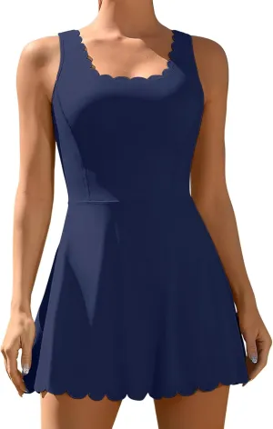 ATTRACO Women Tennis Dress with Shorts Workout Golf Skirts with Pockets Athletic Dresses