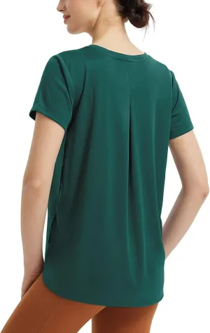 baleaf Women's Short Sleeve Workout Shirts Athletic Running Yoga Tops with Curved Hem Quick Dry Sun T-Shirt UPF 50 