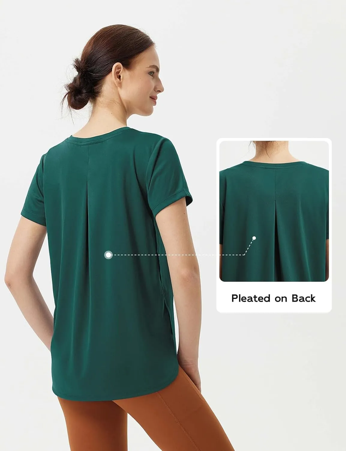 baleaf Women's Short Sleeve Workout Shirts Athletic Running Yoga Tops with Curved Hem Quick Dry Sun T-Shirt UPF 50 