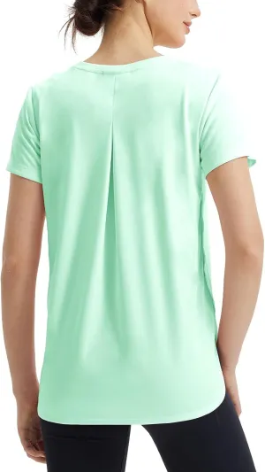 baleaf Women's Short Sleeve Workout Shirts Athletic Running Yoga Tops with Curved Hem Quick Dry Sun T-Shirt UPF 50 