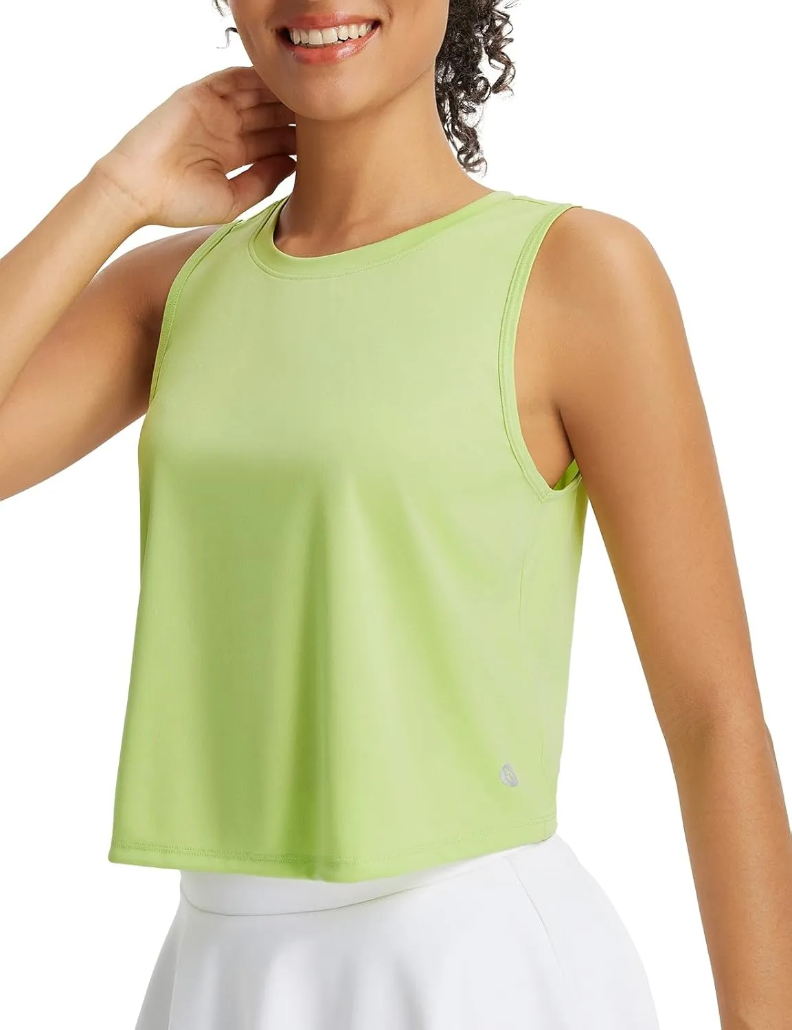 baleaf Workout Tops for Women Cropped Back Knotted Sleeveless Tank Tops Athletic Gym Yoga Running Shirts UPF50 