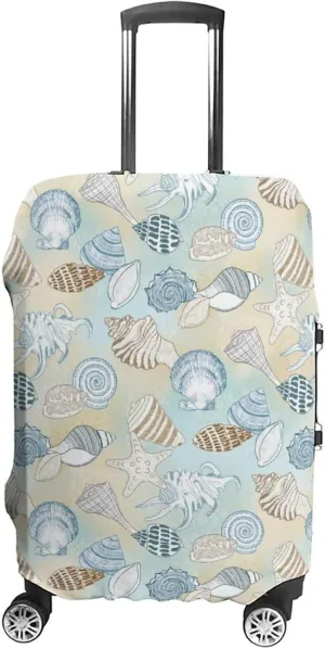 Beach Seashells Pattern Coastal Fashionable Printed Travel Luggage Protective Cover Suitable for Suitcases of Multiple Sizes S