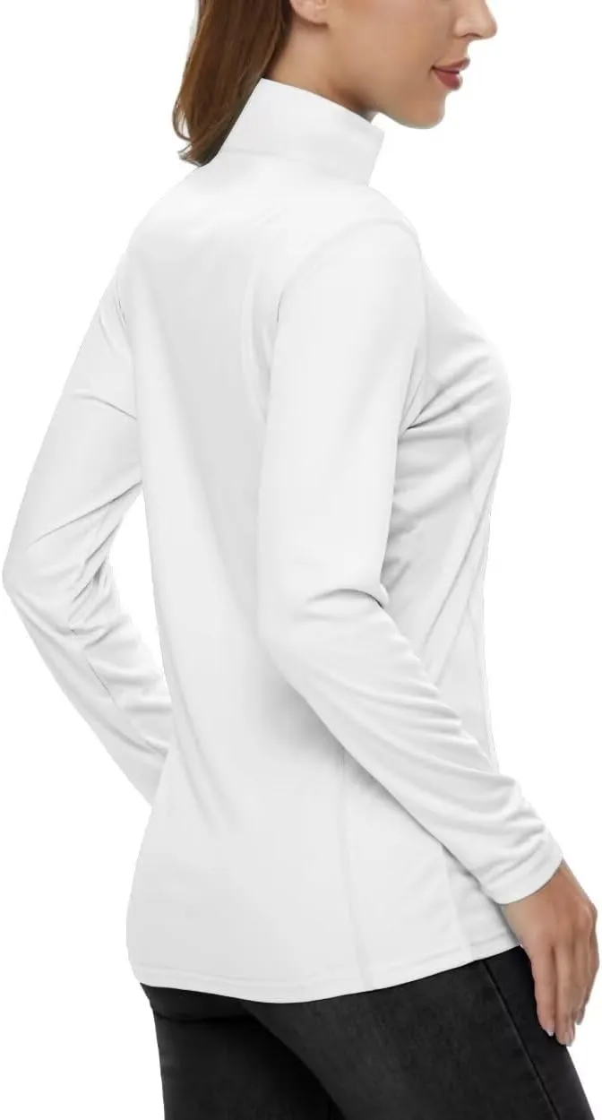 Boladeci Women's 1/4 Zip UPF 50  Sun Shirts Long Sleeve Golf Shirts UV Protection Lightweight Swim Athletic Tops Quick Dry
