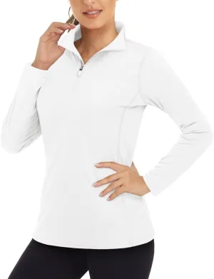 Boladeci Women's 1/4 Zip UPF 50  Sun Shirts Long Sleeve Golf Shirts UV Protection Lightweight Swim Athletic Tops Quick Dry