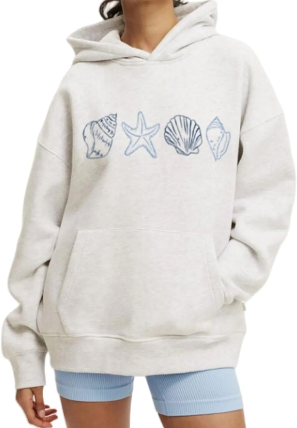 Bow Hoodie Hibiscus Women Oversized Cute Graphic Embroidered Preppy Y2K Long Sleeve Sweatshirt Pullover