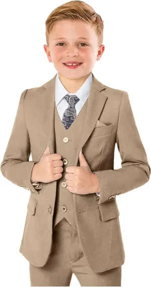 Boys Formal Suit 5 Piece Set, Toddler Tuxedos for Wedding, Suits for Teens Boy Dress School Clothes