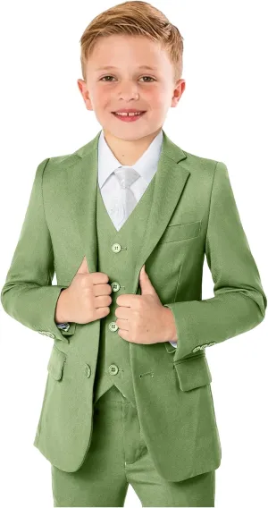 Boys Formal Suit 5 Piece Set, Toddler Tuxedos for Wedding, Suits for Teens Boy Dress School Clothes