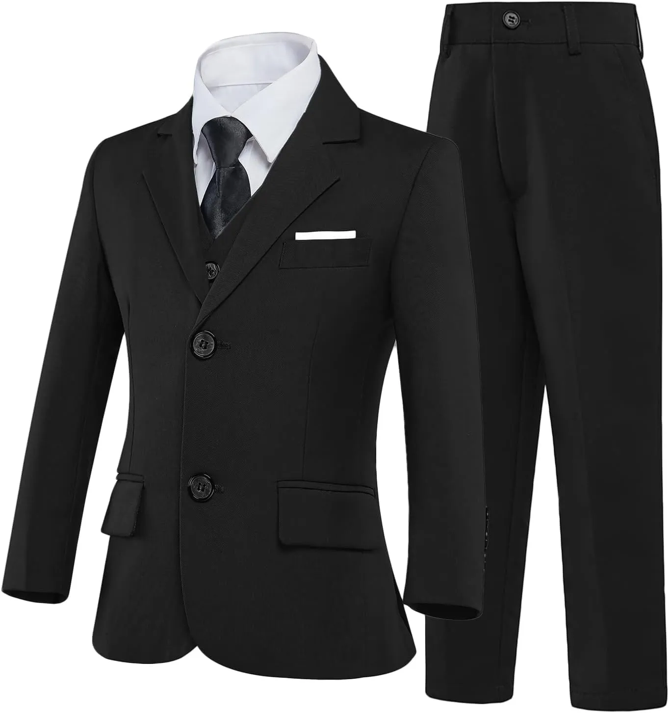 Boys Formal Suit 5 Piece Set, Toddler Tuxedos for Wedding, Suits for Teens Boy Dress School Clothes