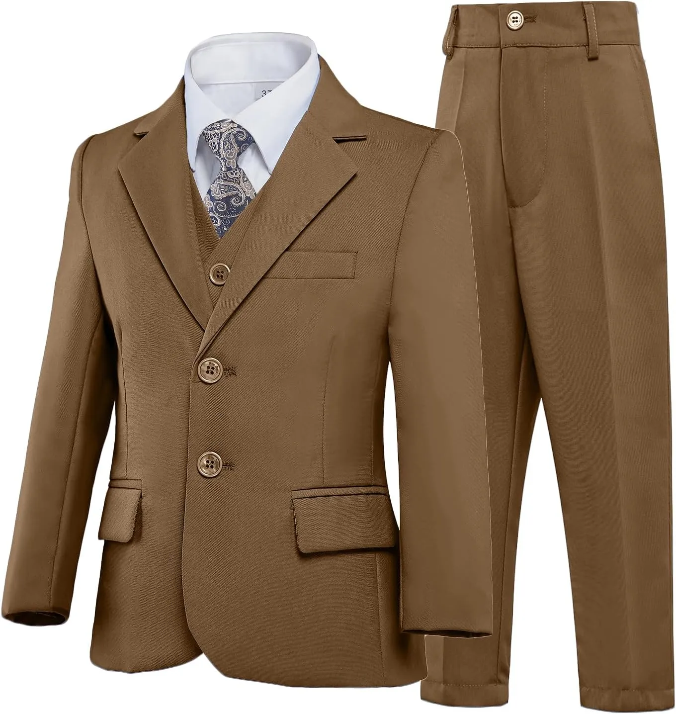 Boys Formal Suit 5 Piece Set, Toddler Tuxedos for Wedding, Suits for Teens Boy Dress School Clothes
