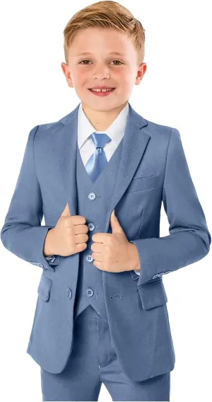 Boys Formal Suit 5 Piece Set, Toddler Tuxedos for Wedding, Suits for Teens Boy Dress School Clothes