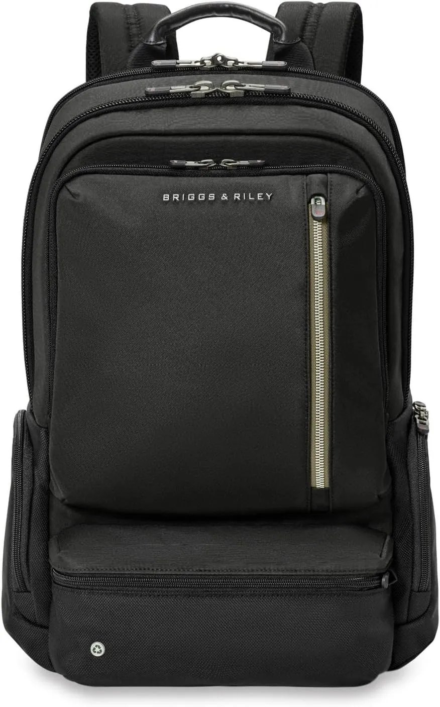 Briggs & Riley Large Cargo Backpack - Carry On Travel Backpack for Women & Men, Personal Item Bag, Self-Repairing Zippers, Padded Straps, Fits up to 17" Laptop - HTA Collection, Black