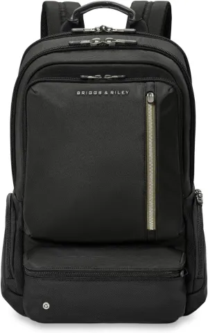Briggs & Riley Large Cargo Backpack - Carry On Travel Backpack for Women & Men, Personal Item Bag, Self-Repairing Zippers, Padded Straps, Fits up to 17" Laptop - HTA Collection, Black