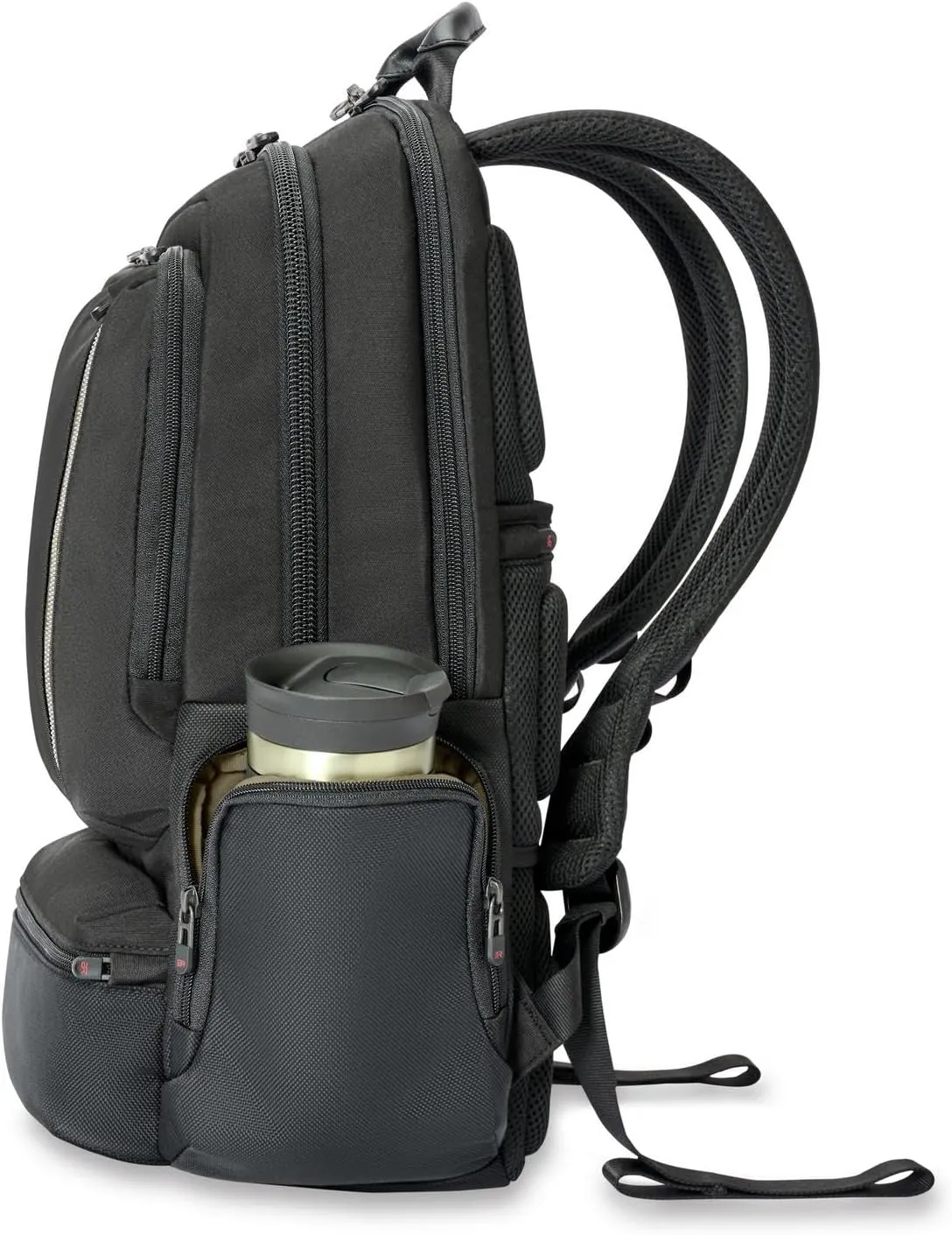 Briggs & Riley Large Cargo Backpack - Carry On Travel Backpack for Women & Men, Personal Item Bag, Self-Repairing Zippers, Padded Straps, Fits up to 17" Laptop - HTA Collection, Black