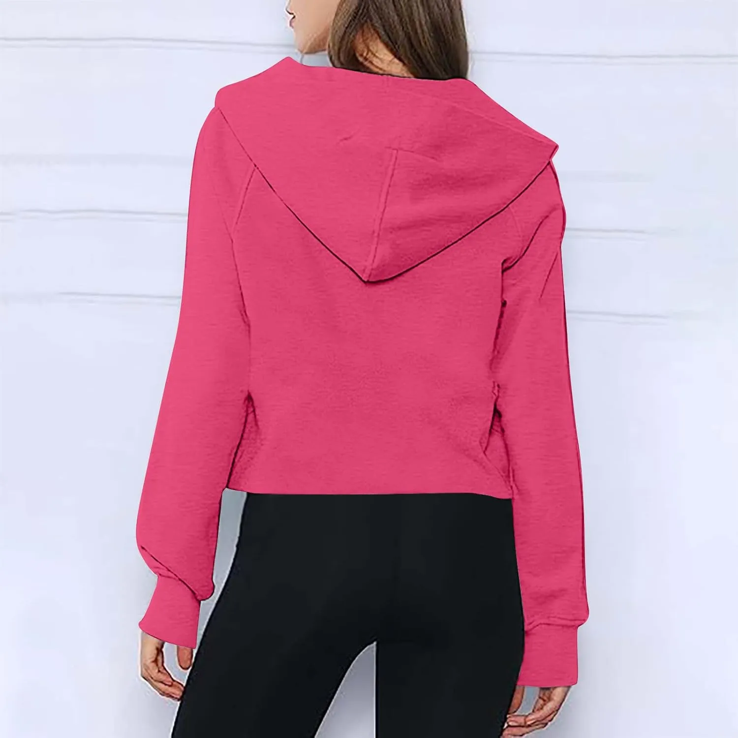 Ceboyel Womens Quarter Zip Sweatshirt 2023 Fleece Oversized Sweaters Cropped Pullover Hoodies Fall Trendy Outfits Clothing