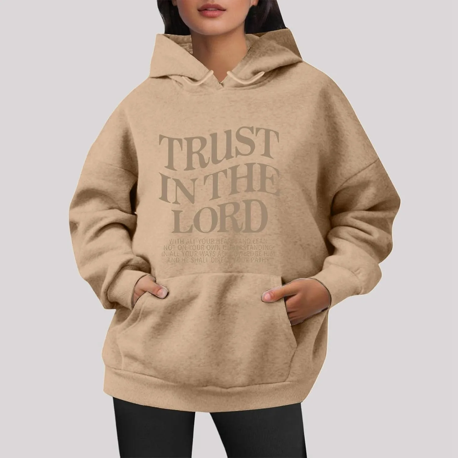 Christian Sweatshirts For Women Trust In The Lord Hoodies Long Sleeve Oversized Hoodies Faith Bible Verse Sweatshirt