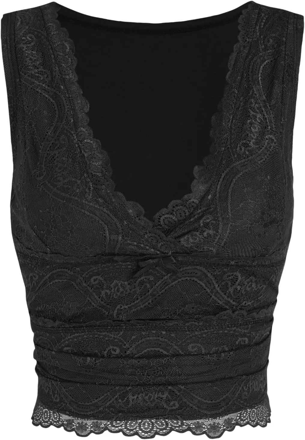 CIDER Lace Crop Tank Tops for Women Summer V Neck Sleeveless Going Out Tops Ruched Sexy Tee Trendy T Shirts Casual