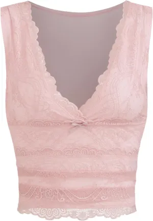 CIDER Lace Crop Tank Tops for Women Summer V Neck Sleeveless Going Out Tops Ruched Sexy Tee Trendy T Shirts Casual