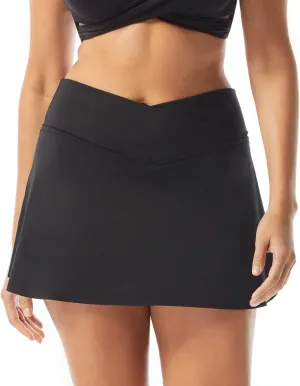 COCO REEF Serene Cross Over Swim Skort Wide V Seam Waistband Skirt with Shorts