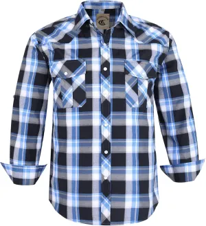 COEVALS CLUB Men's Western Cowboy Long Sleeve Pearl Snap Casual Work Shirts